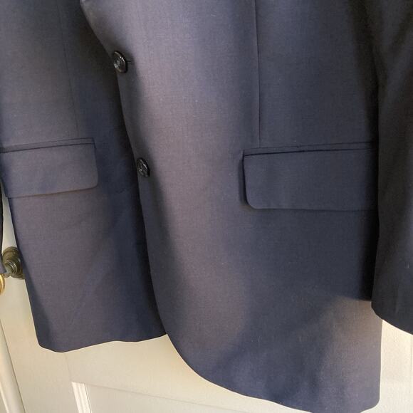 JOSEPH ABBOUD 100% Wool Navy Blue Sport Coat Suit Jacket Blazer 42S - Picture 3 of 12